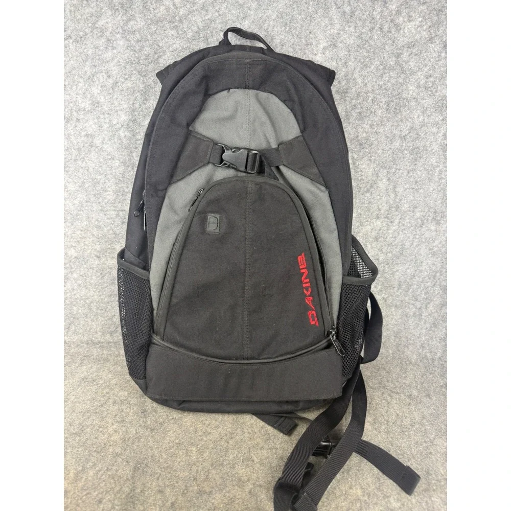 Dakine Backpack Black Grey Red Logo Canvas School Travel Daypack Strap 22x14
